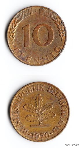 10 пфеннигов Германия 1970 года(J)