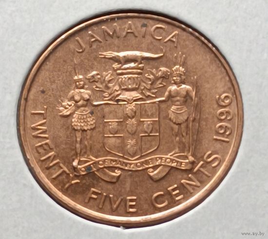 Ямайка. 25 центов 1996 года. (*).