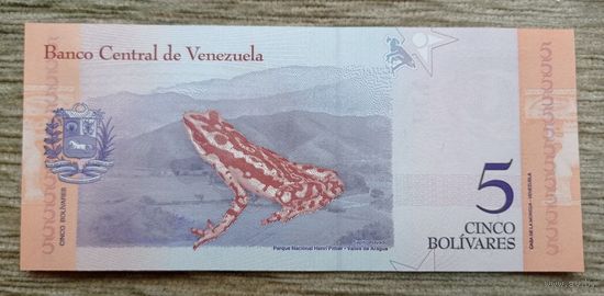 Werty71 Венесуэла 5 боливаров 2018 UNC банкнота лягушка