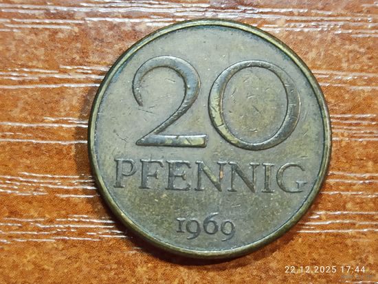 Германия 20 пфеннигов 1969
