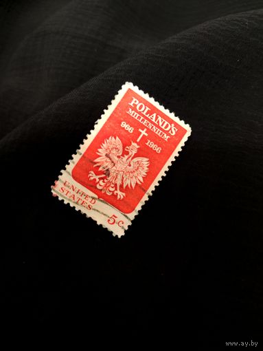 Почтовая марка США Тысячелетие Польши