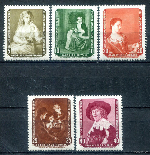 ГДР - 1959г. - Возвращённые из Советского Союза картины Дрезденской картинной галереи - 5 марок - полная серия, MNH [Mi 693-697]. #1-GG-24-KS-2
