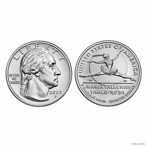 25 центов США 2023 Мария Толчиф  "Женщины Америки"  Двор D UNC