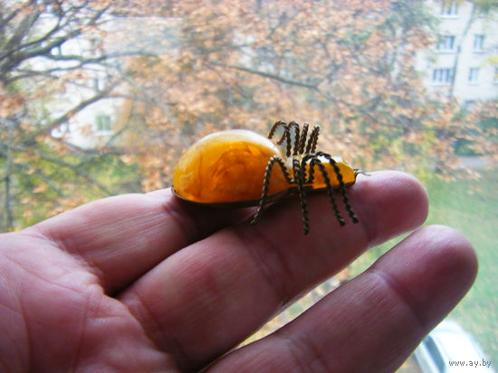 Винтажная брошь. ПАУК. 60е годы.