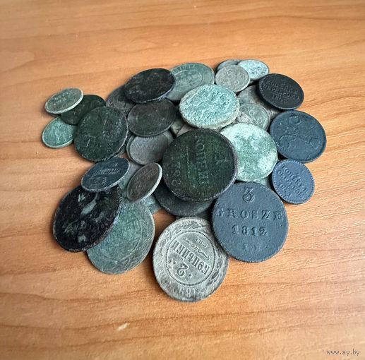 Сборный лот монет Российской Империи ,45 шт