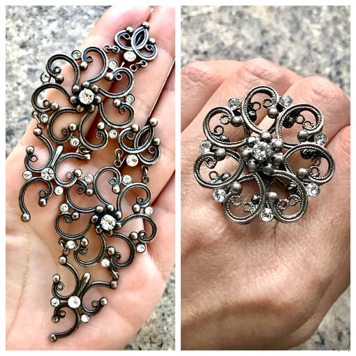 Серьги и кольцо комплект