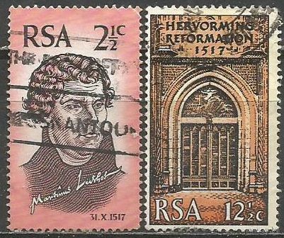 ЮАР. 450 лет Реформации. 1967г. Mi#359-60. Серия.