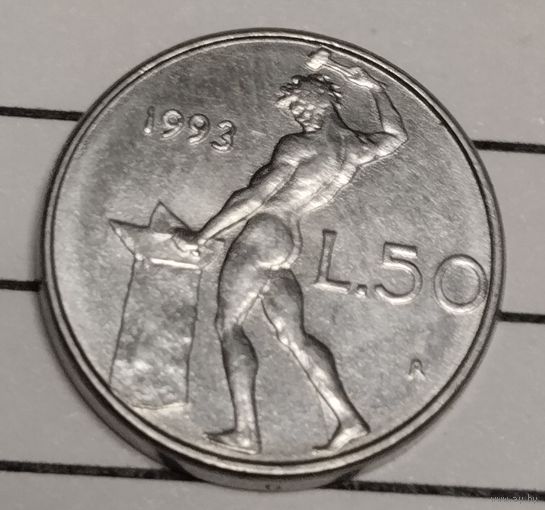 Италия 50 лир 1993