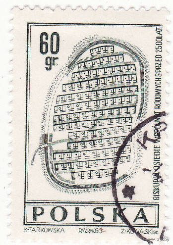 Бискупин, План поселения 1966 год