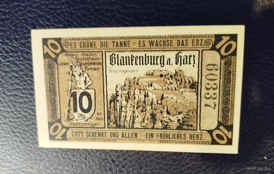 Нотгельд 10 пфеннигов 1920 год. Бланкенбурга-на-Гарце.
