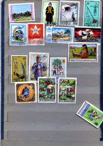 МОНГОЛИЯ,  сборный лот 16м, по 10 коп шт