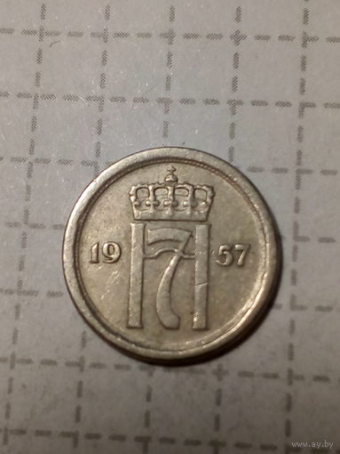 10 эре Норвегия 1957 год