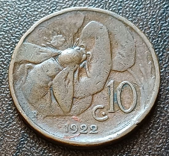 Италия 10 чентезимо, 1922    ( 1-4-4 )