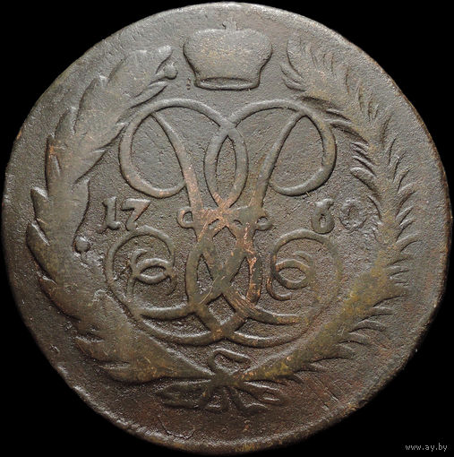2 копейки 1760, Перечекан! Отличная! С 1 Рубля! Смотрите другие лоты!