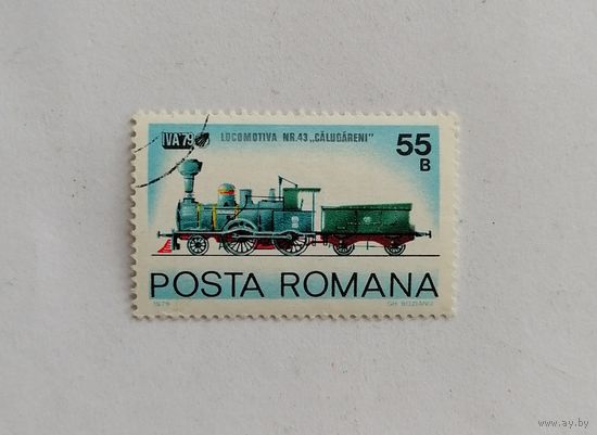 Марка Румыния 1979 год. Паравоз.