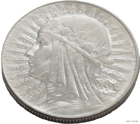 Польша, 5 злотых 1934 Ядвига. Штемпельный блеск. С рубля.