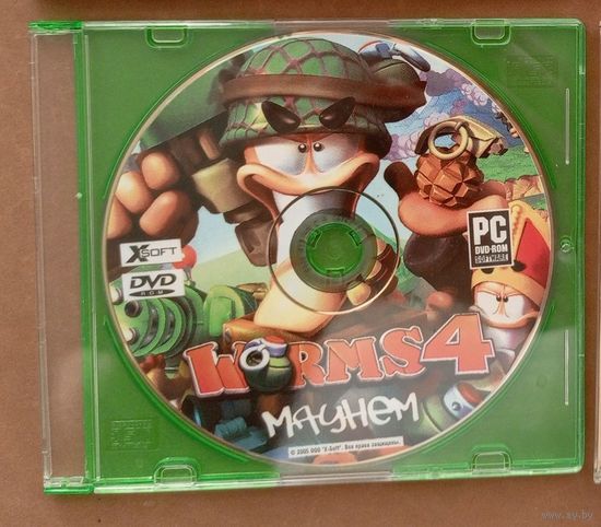 DVD диск с игрой. Worms 4. Mayhem.