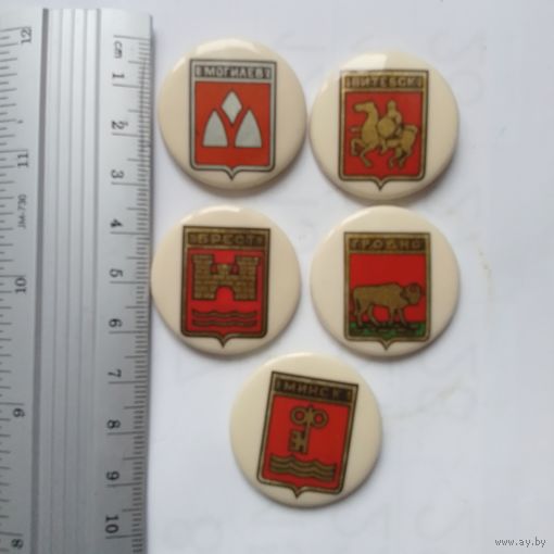 Значки города Беларуси 5 шт