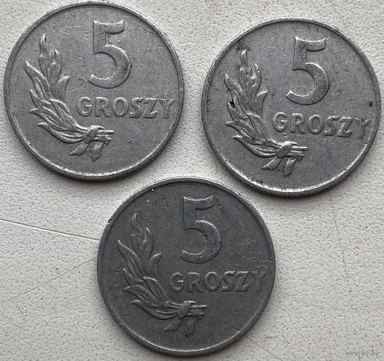 Польша 5 грошей 1949 г. Алюминий. Цена за 1 шт.