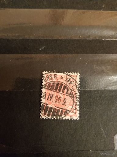 1889 Россия Великое княжество Финляндское мих 29Вb зуб 14 на 13 анелиново-красная герб (3-5)