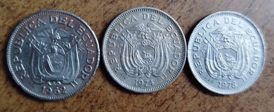 Эквадор 20 сентаво 1962, 1974,1978