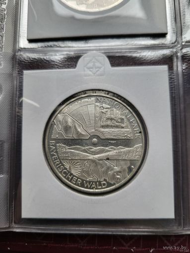 10 евро 2005 Германия Национальный парк Баварский лес! Серебро 18 грамма 925 пробы 0,535 унции! ВОЗМОЖЕН ОБМЕН!