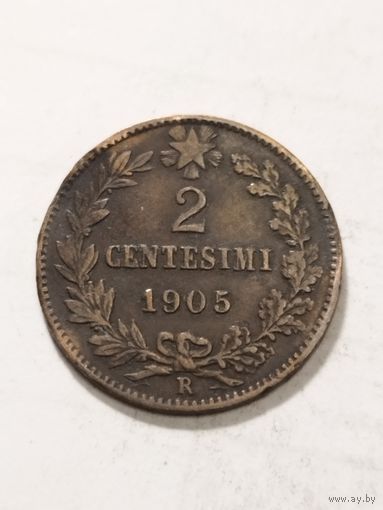 Италия 2 сентизима 1905