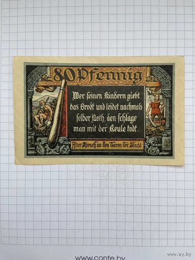 Нотгельд 80 пфеннигов Германия Ютербог-0501