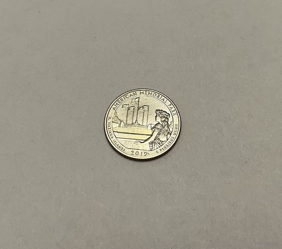 1/4 долллара 2019 Американский Мемориальный Парк двор S с рубля