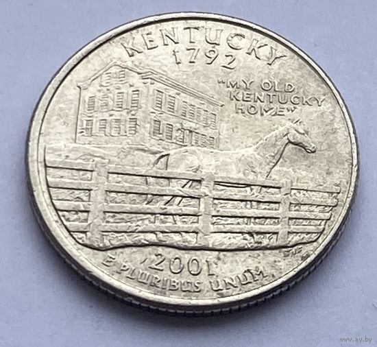25 центов 2001 г. Кентукки, США