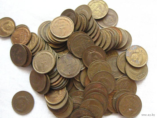 Лот монет СССР 1 Копейка После Реформы Период 1961 – 1991 Разные годы чеканки 103 штуки