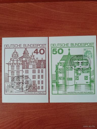 ФРГ 1980 Два карт максимума из серии марок "Стандарт" Mi. 1037-1038