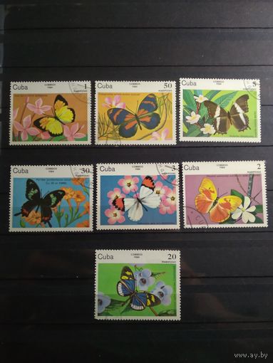 Куба 1984 г. Бабочки (Гашеная)