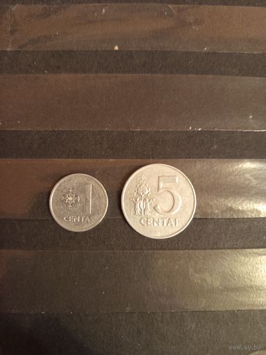 1991 Литва 1 и 5 центов Погоня