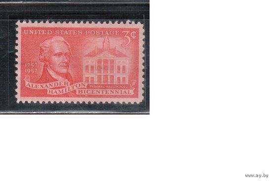 США-1957, (Мих.708),  ** , Личности, Политик (одиночка)