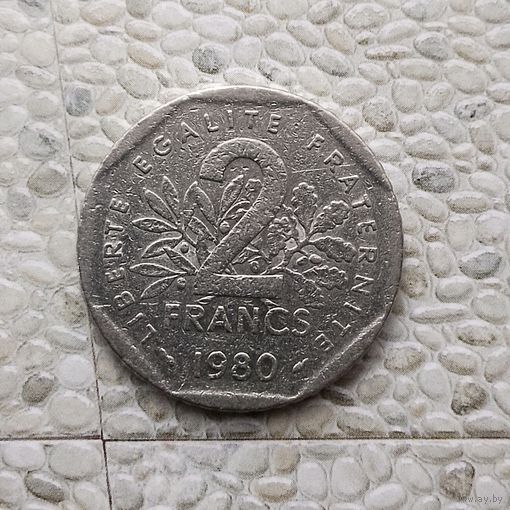 2 франка 1980 года Франция. Пятая Республика.