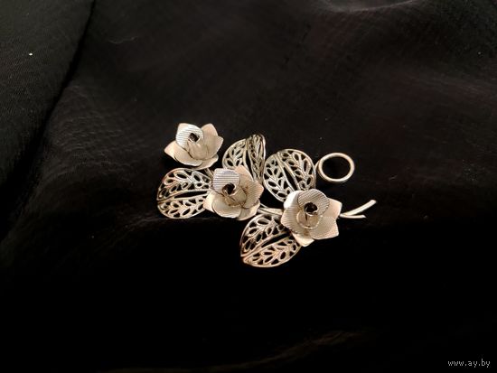 Брошь, винтаж, цветы