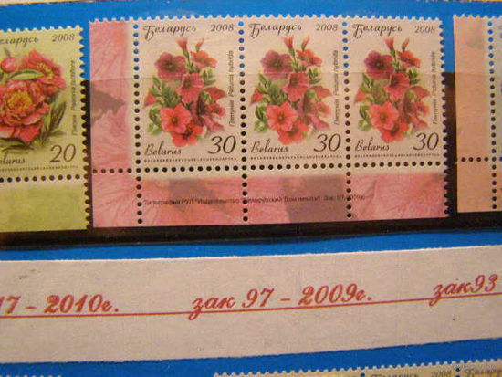 2008 Беларусь. 12 стандарт РБ. (Цветы) "30 руб" зак 97-2009