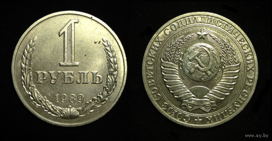 1 РУБЛЬ 1989 ШТЕМПЕЛЬНЫЙ БЛЕСК
