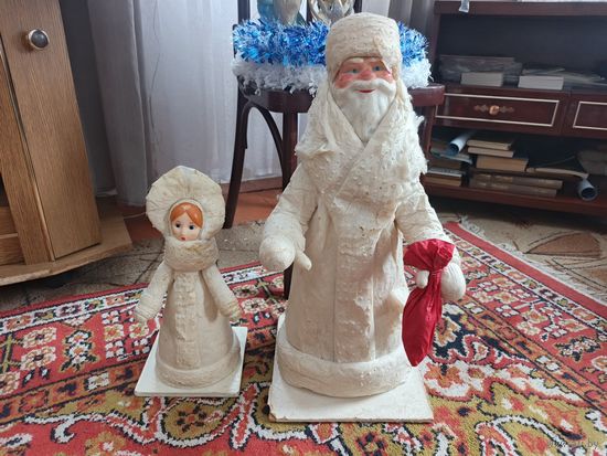 Дед Мороз и Снегурочка из СССР. Вата. С 1 рубля!