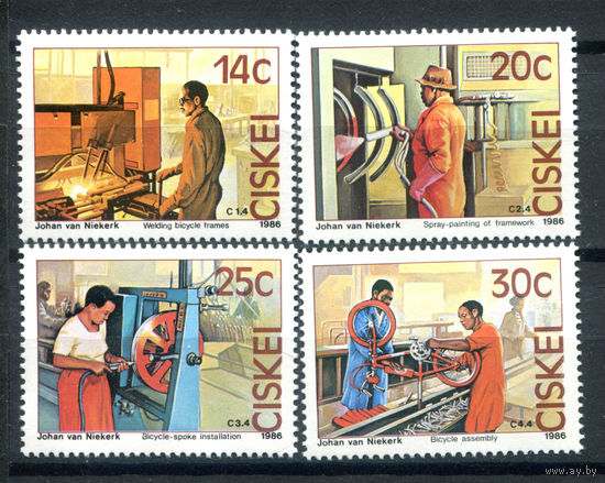 Сискей - 1986г. - Производство велосипедов - полная серия, MNH [Mi 102-105] - 4 марки