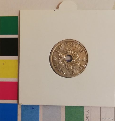 Дания 1 крона 1992 в холдере