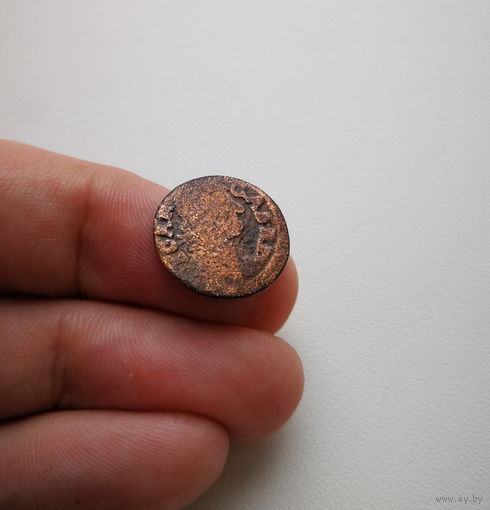 Медный солид / Боратинка 1664г. Ян II Казимир Ваза, Уяздов. Лот ник-8,3