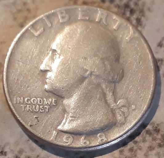 25 центов ( квотер) 1968 D США