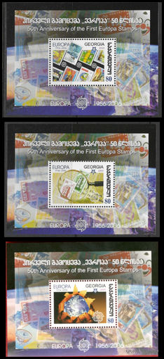 2005 ГРУЗИЯ 3 БЛОКА 50 ЛЕТ ПРОГРАММЫ ЕВРОПА СЕРТ MNH
