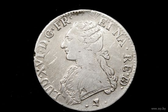 Талер (экю) 1776 г. Франция, Людовик XV