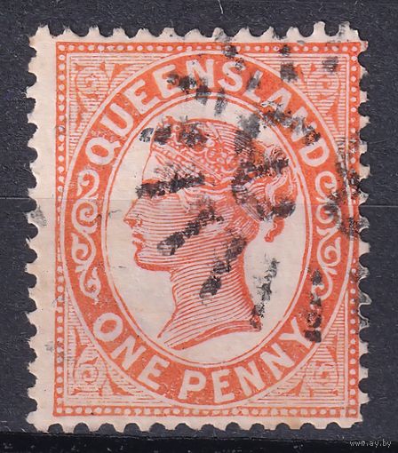 10.Aust. Великобритания. Австралийские штаты. Квинсленд. Виктория. Стандарт. 1895/96 гг. 1p. Mi.#84.