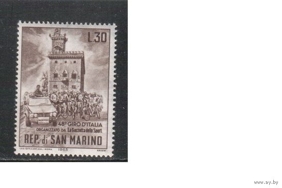 Сан-Марино-1965 (Мих.830) , ** , Спорт, Велоспорт ,Автомобили