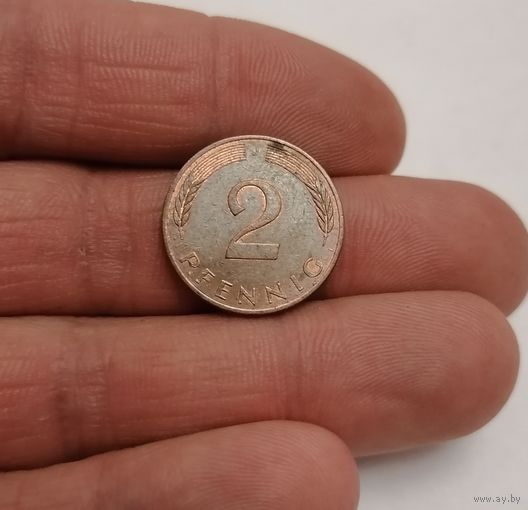 2 пфеннига 1981г. (J). Германия.