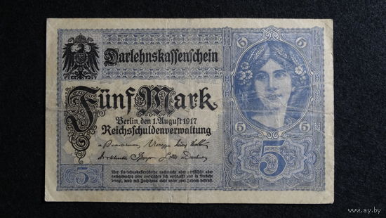 5 марок 1917г. Берлин
